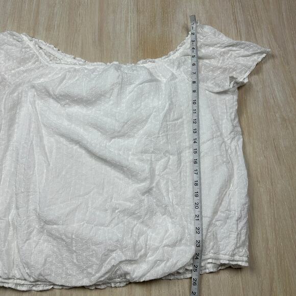 Lane Bryant White Short Sleeve Casual Textured Off Shoulder Summer Top 22/24 - Picture 7 of 14